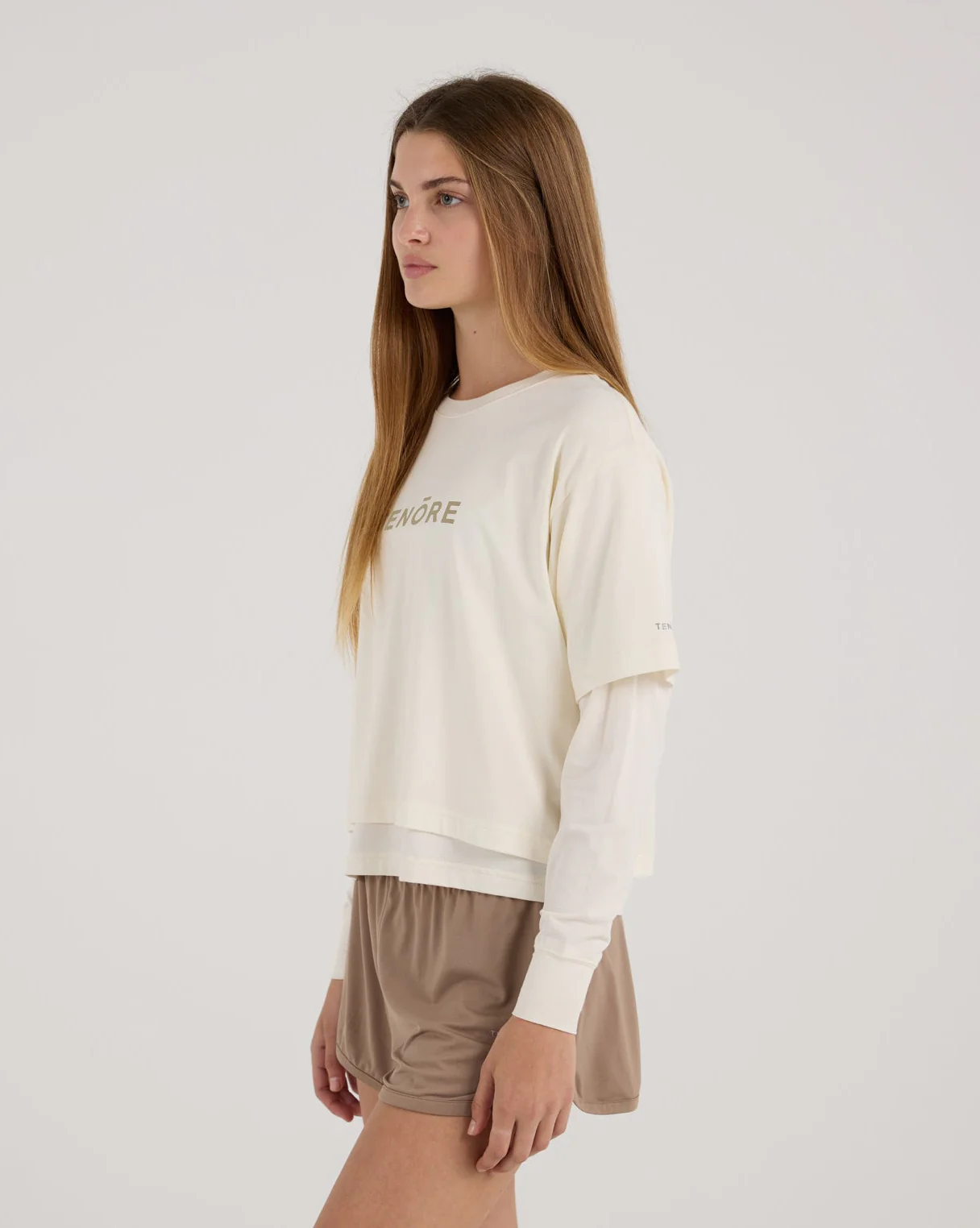 Cropped Double Layer Tee - Image 2